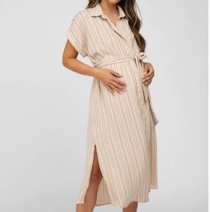 Maternity button down midi dress